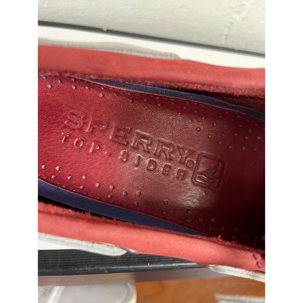 Sperry Top-Sider 10281535 Red Leather Boat Shoes 2 Eye Men's Size 9.5 M - Picture 7 of 10